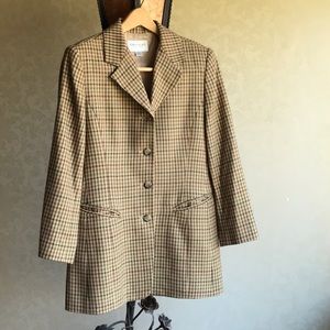 Boyfriend Jacket Preppy Houndstooth Suit